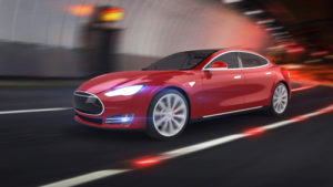 Red electric car 300x169
