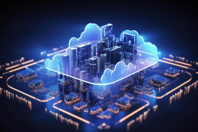 a smart city concept cloud computing image
